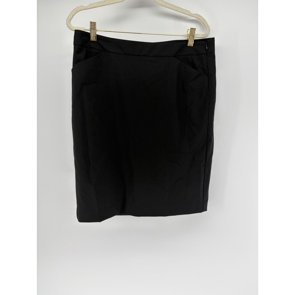 Theory Wool Blend Pencil Skirt Black Size 8 Lined Workwear Classic